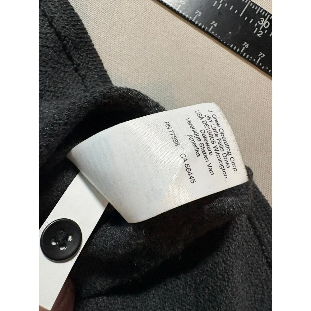 J. Crew Knit Shirt Jacket L Charcoal Grey Cotton Blend Button Front Shacket